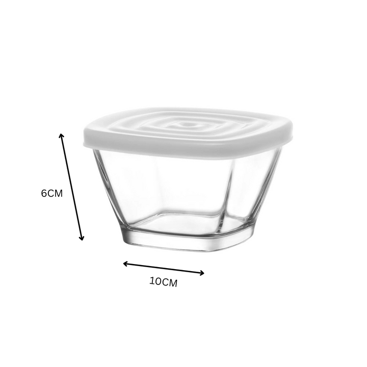 LAV Glass Storage Container With Square Lid Square 315ml SGN1366
