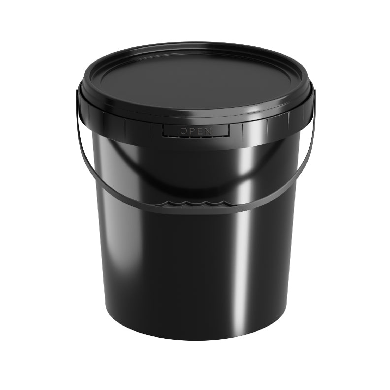 20L Plastic Bucket Black Recycle with Lid