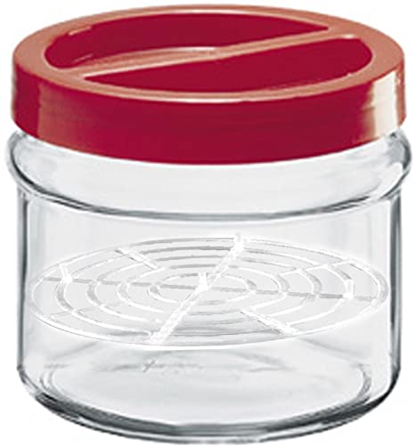 Glass Jar Storage with Red Lid 3.5L