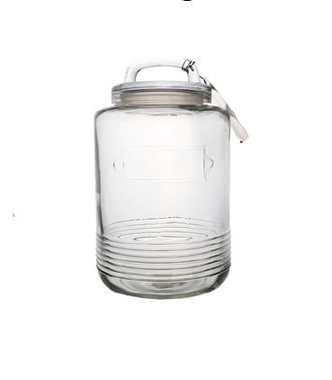 Aqua Glass Canister Jar 6.5L Loop Handle Round Glass 26052