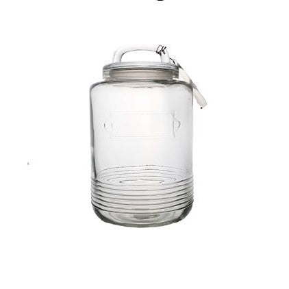 Aqua Glass Canister Jar 6.5L Loop Handle Round Glass 26052