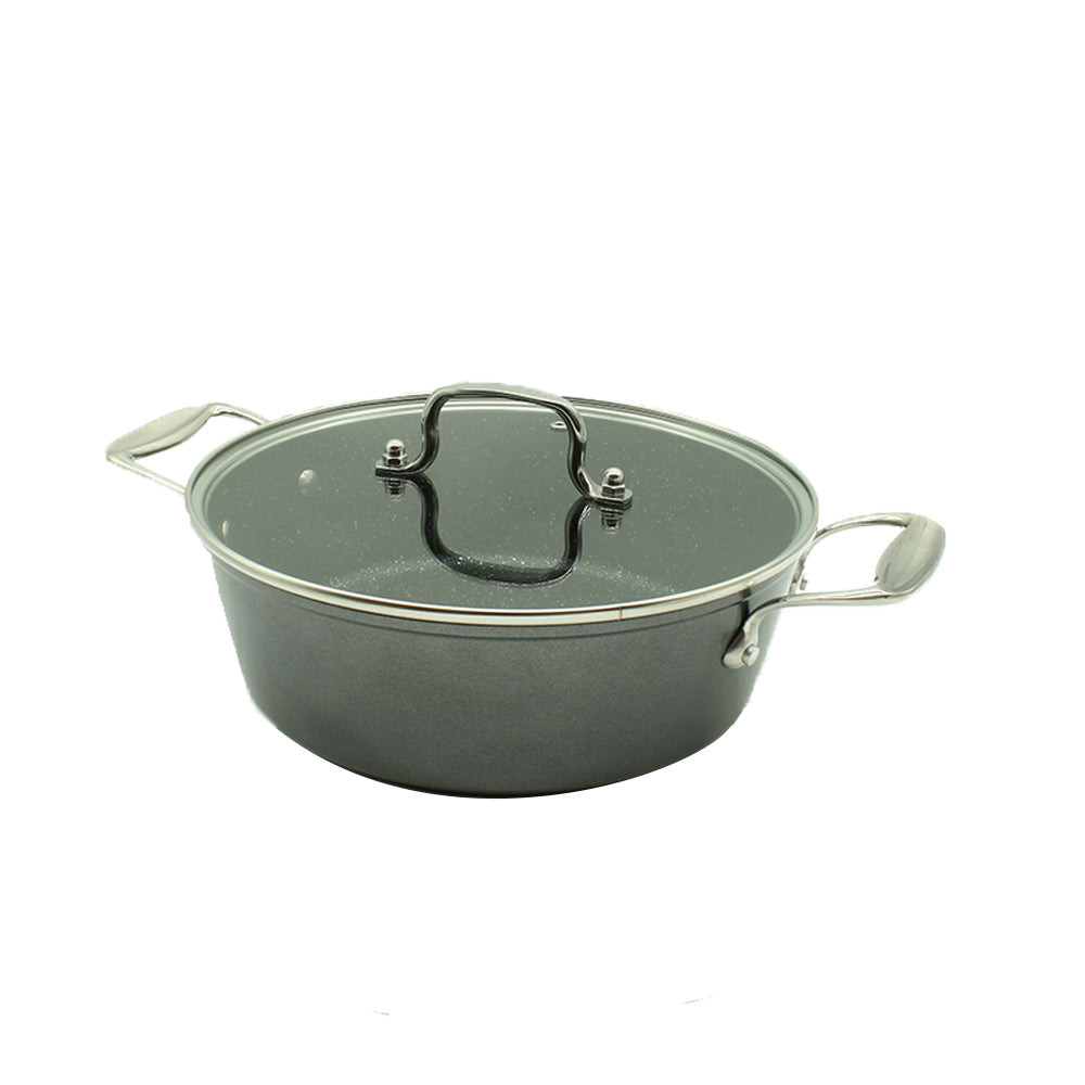 Cookware Pot 3 Layer Non Stick Glass Lid 30cm SGN1846