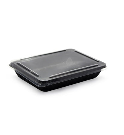Sushi Lunch Meal Container Tray Black Small T360 with Clear Lid L565 10pack