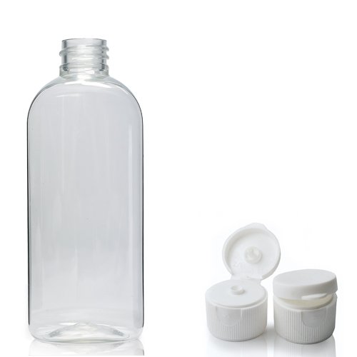 250ml Plastic Bottle Clear PVC with Flip Lid Nu Ware