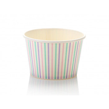 Ice Cream Paper Cups 250ml Vintage Tubs Multicolor Stripe 10pack