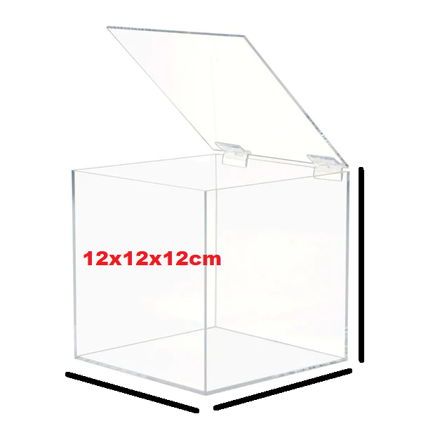 Acrylic Gift Box Square 12x12x12cm Super Transparent with Flip Lid