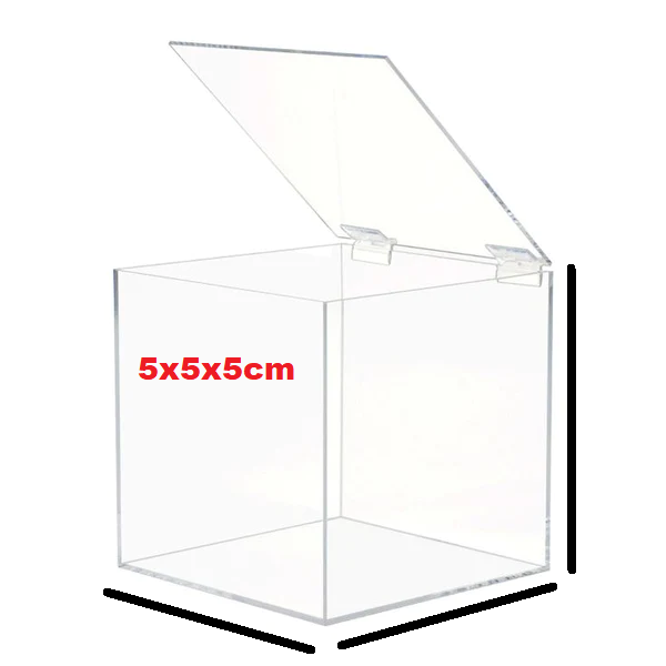 Acrylic Gift Box Square 5x5x5cm Super Transparent with Flip Lid