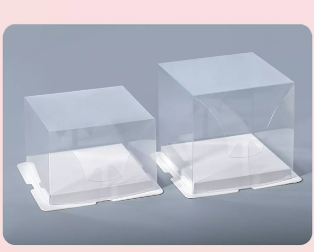 Plastic PVC Gift Box See Through Double layer Square