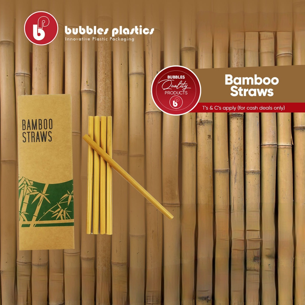 Bamboo Straws 20cm 8pcs 22382