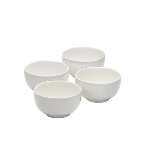 Ceramic Serving Footed Bowl Linen 4pc Set 11x11x6cm SGN2078