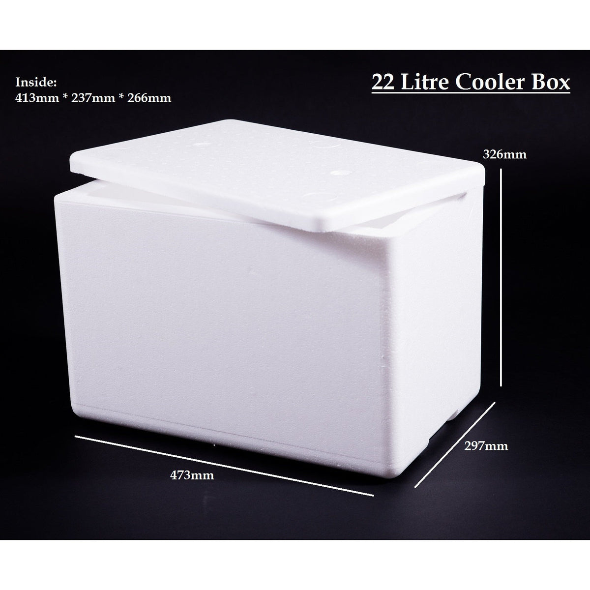 Polystyrene Cooler Box 22L Thermal Storage Box