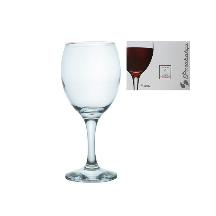 Pasabahce Imperial Glass Tumbler 255ml Stemmee Red Wine 6pack 23683