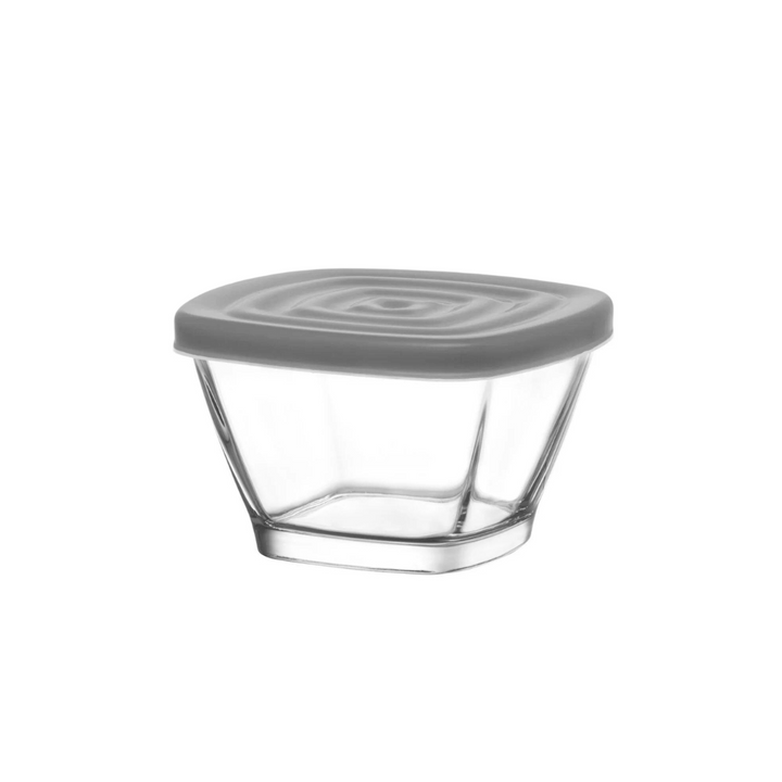 LAV Glass Storage Container With Grey Lid Square 315ml SGN2375