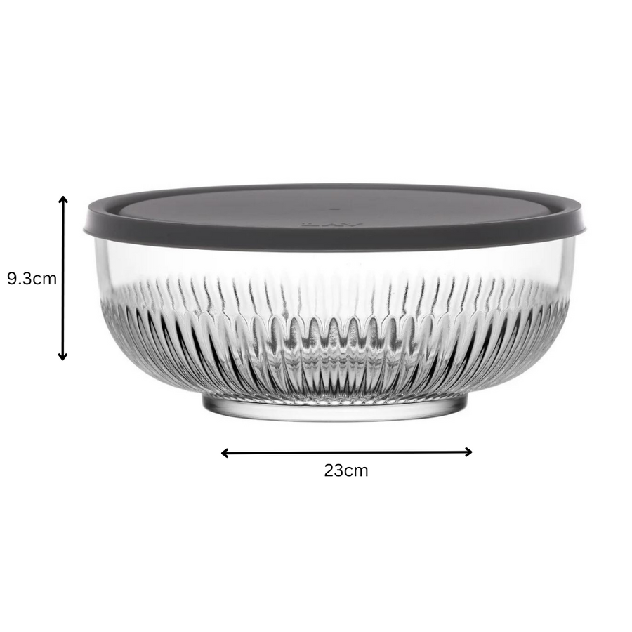 LAV Glass Bowl 2600ml with Grey Lid 2600ml SGN2382