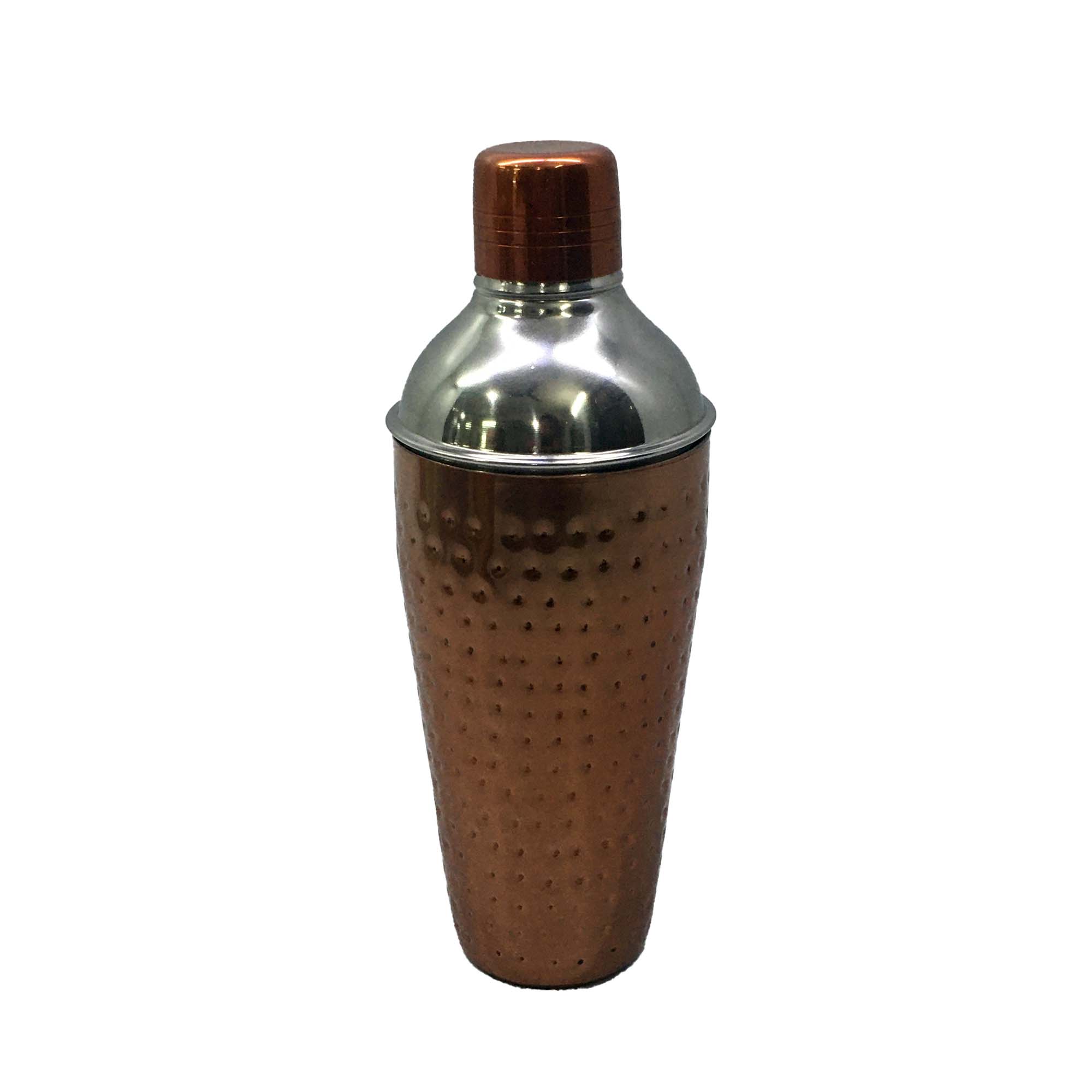 Cocktail Shaker 750ml Copper Finish Hammered - Stainless Steel