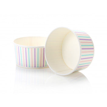 Ice Cream Paper Cups 180ml Vintage Tubs Multicolor Stripe 10pack