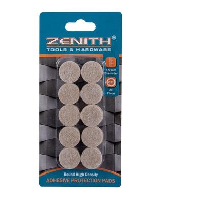 Zenith Protection Pads Brown 2.5cm Round 20pcs