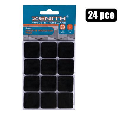 Zenith Black Adheisve Protection Pads 3x3cm 24pcs