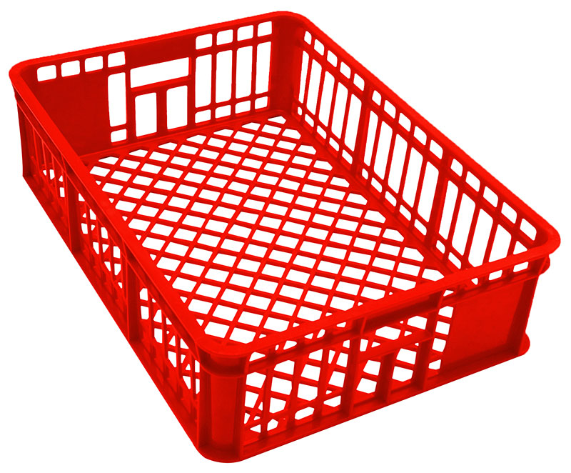 Chicken Freezer Crate Tray Plastic Red 640x458x165