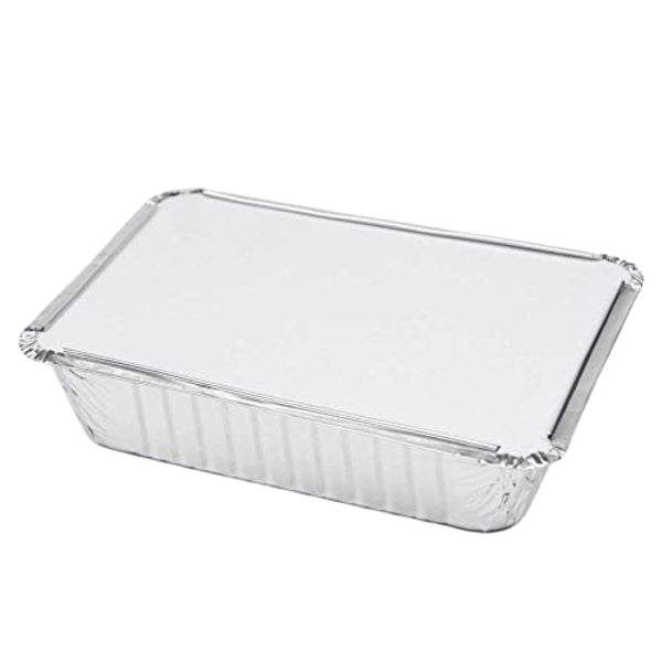 Aluminum Foil Takeaway Container Disposable FG-4123PD with Poly PVC Lid Card Lid FL-4123 1pc