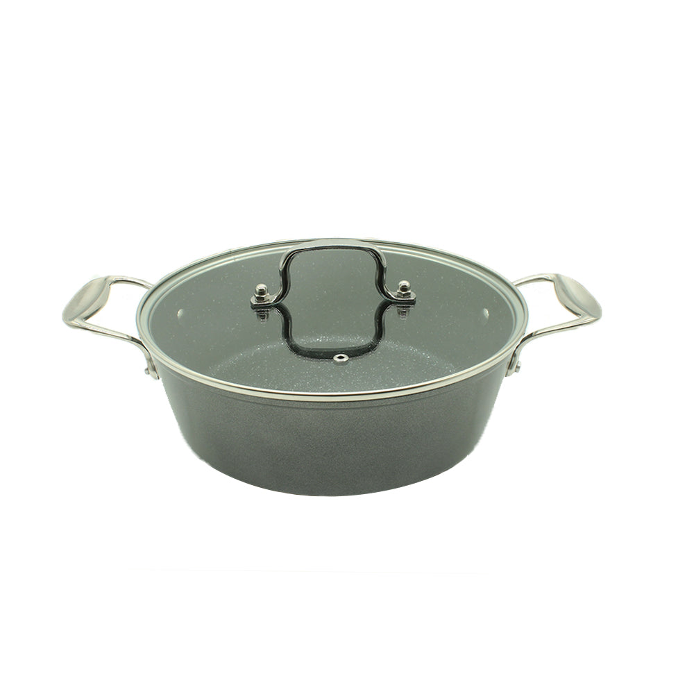 Cookware Pot 3 Layer Non Stick Glass Lid 24cm SGN1844