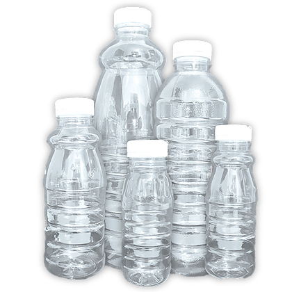 350ml Plastic Bottle Clear with Lid 10pack