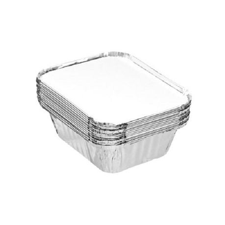 Aluminum Foil Takeaway Container Disposable Tubs 4133P with Poly PVC Lid Card Lid 1pc