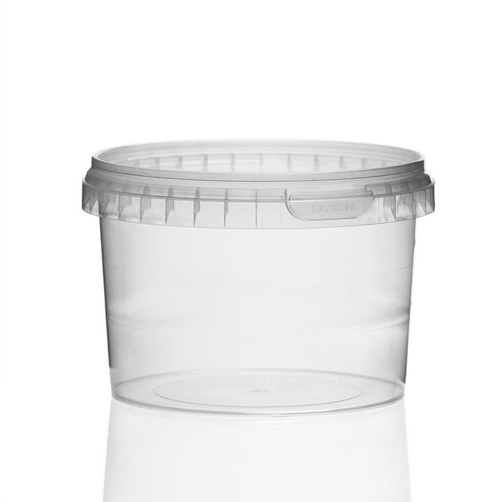 500ml Plastic Tub Tamper Proof with Clear Lid 10pack