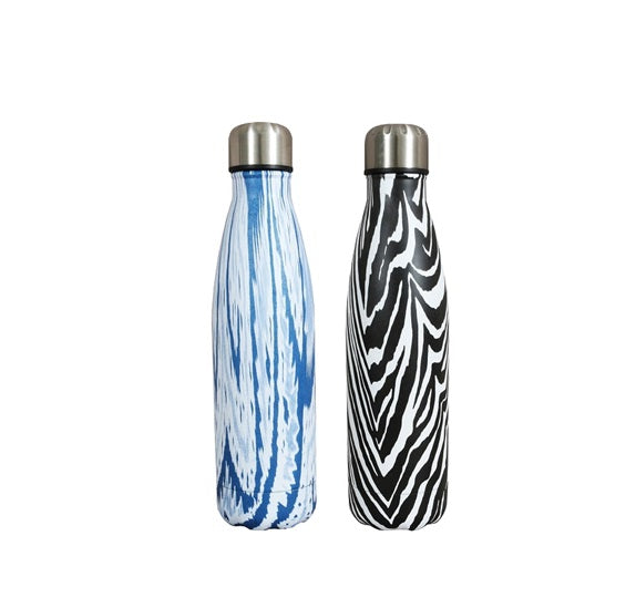 Retro Travel Flask Mug Vacuum Drinking Bottle 500ml Zebra 31008