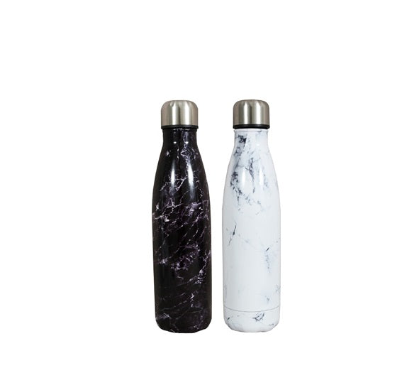 Retro Vacuum Travel Flask 500ml  Drinking Bottle Marble Finish 31010