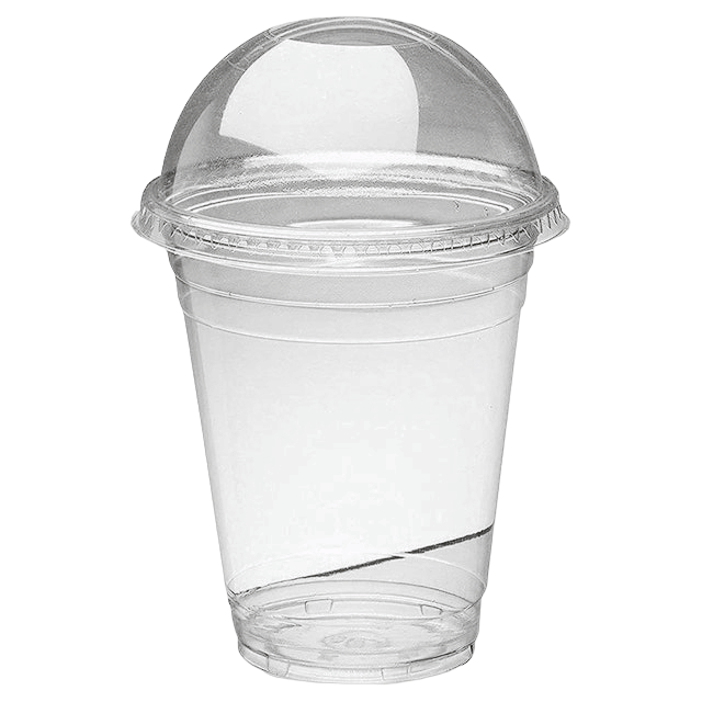 500ml Disposable Plastic Smoothie Cup with Dome Lid and Hole 10pack