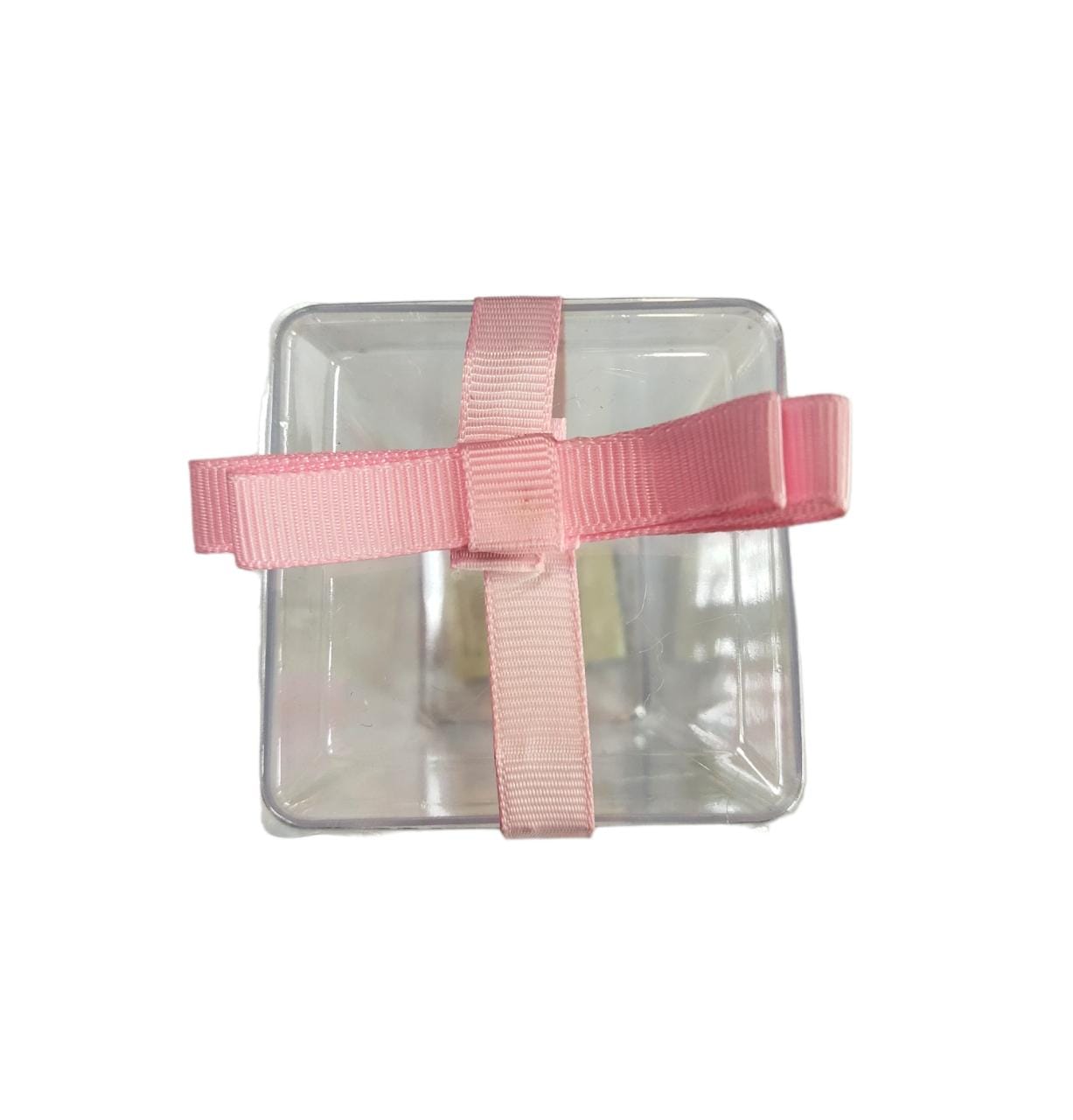 PVC Plastic Deco Gift Box with Colour Ribbon 6x8cm