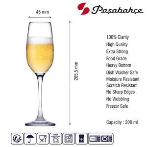 Pasabahce Amber Stemmed Glass Tumbler 200ml Champagne 6pack 23884