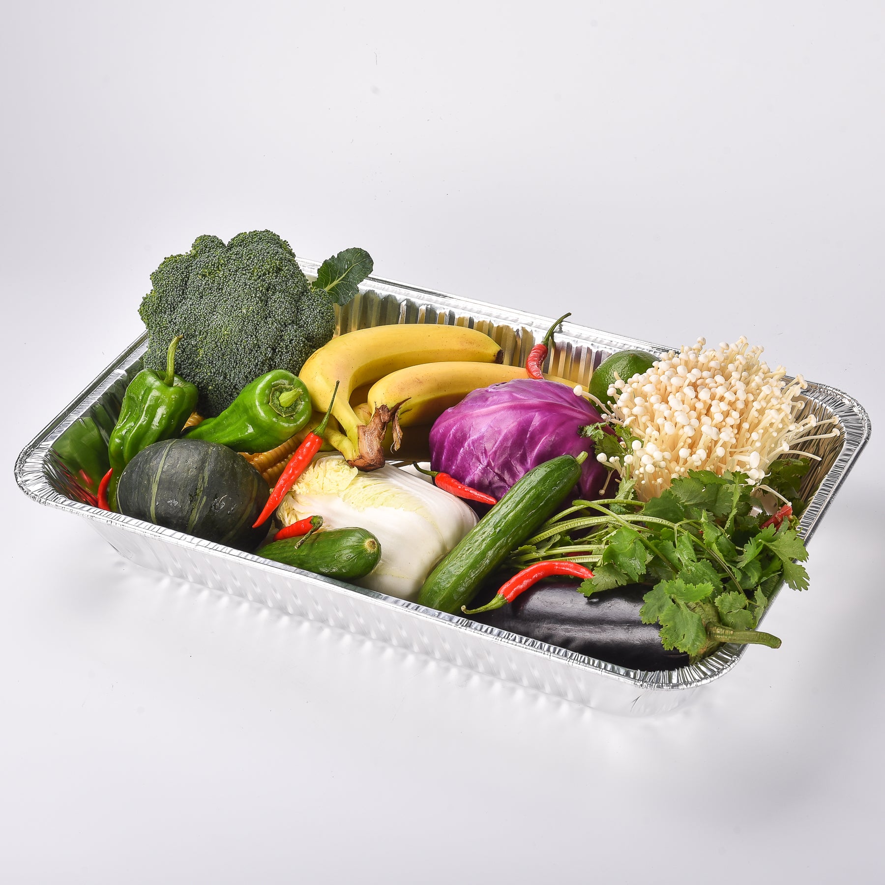 Aluminum Foil Takeaway Container Disposable 4283P with Poly PVC Lid Card Lid B4283 1pc