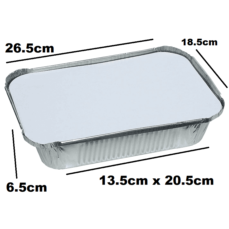 Aluminum Foil Takeaway Container Disposable 4283P with Poly PVC Lid Card Lid B4283 1pc