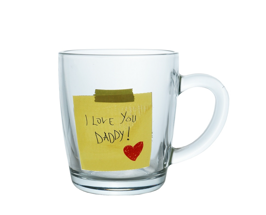 Pasabahce Glass Coffee Mug 250ml I Love You Daddy Print 40863