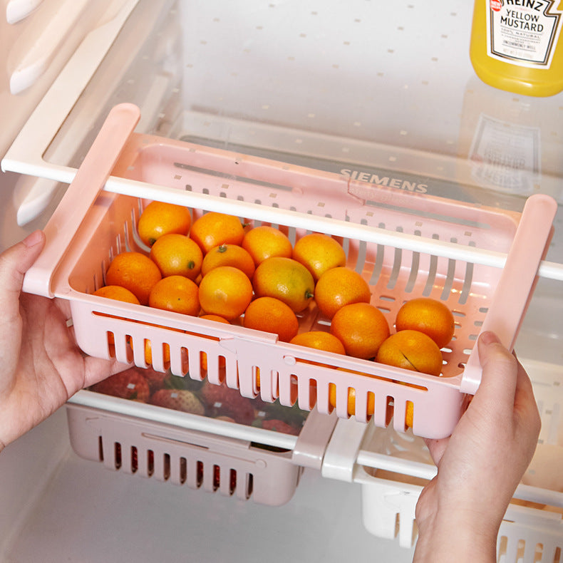 Plastic Retractable Refrigerator Shelf Basket Large