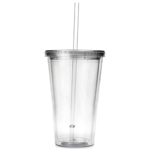 Acrylic Smoothie Tumbler with Silicone Grip And Straw