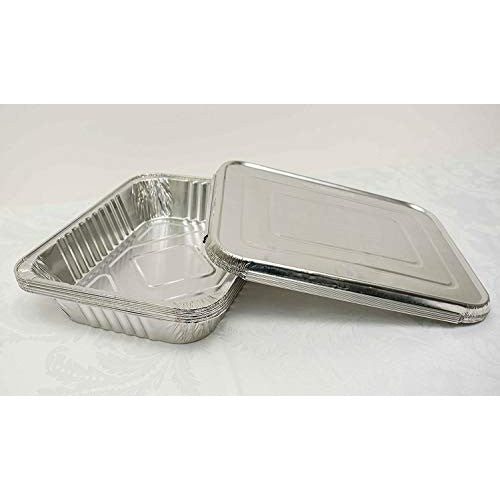 Aluminum Foil Takeaway Container Disposable Serving Tray 4011P with Poly PVC Lid Card Lid 8071P 1pc