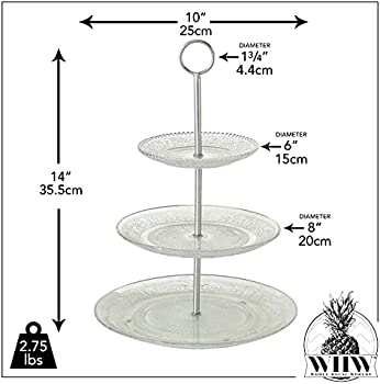 Patisserie Cake Server Stand 3-Tier Glass