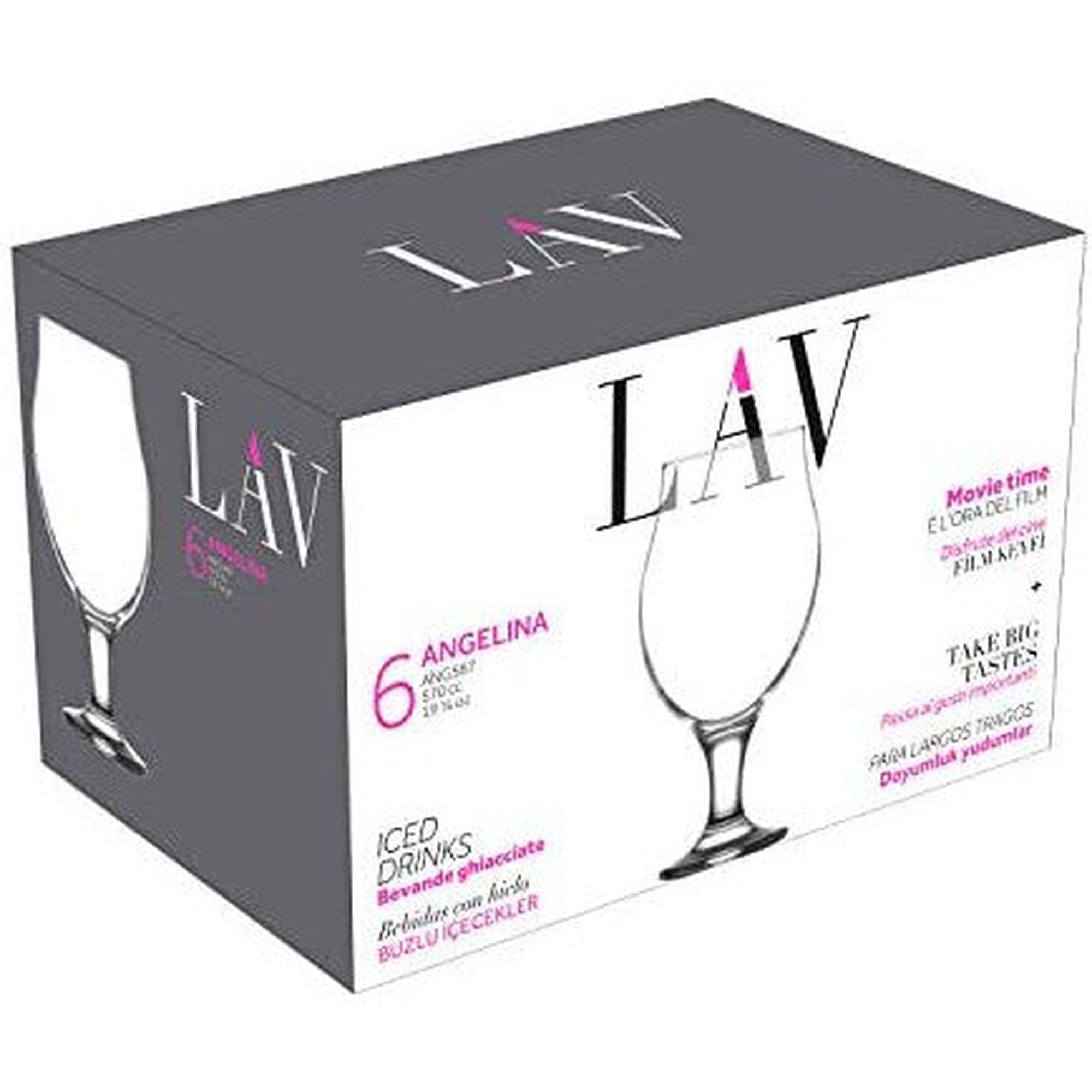 LAV Glass Tumbler 570cc Angeilna Beer 6pack SW091B