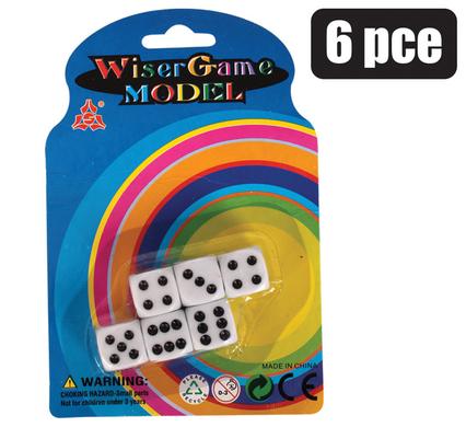 Dice 16mm Card Of 6