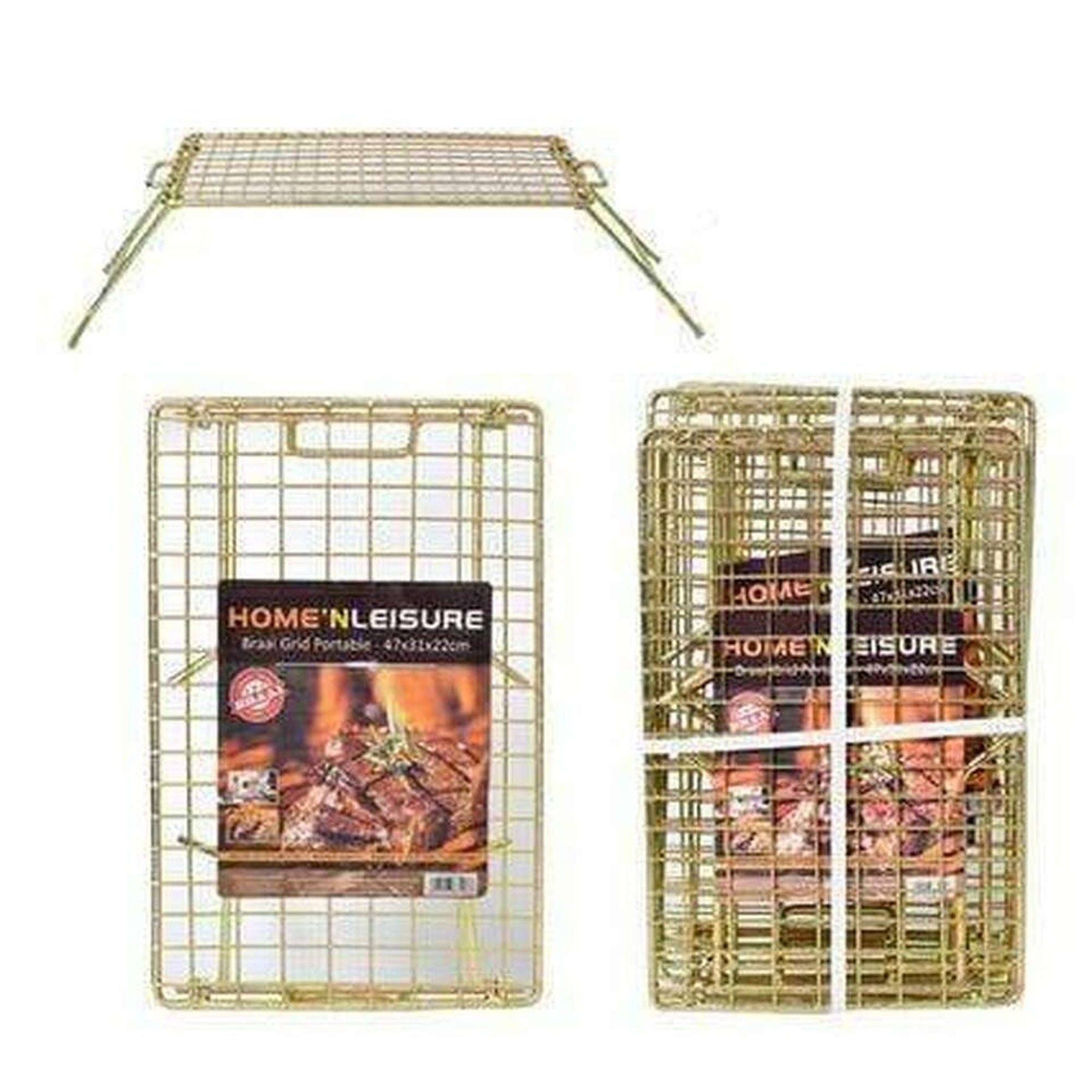 Home n Leisure BBQ Braai Grid Portable 47x31x22cm Folding