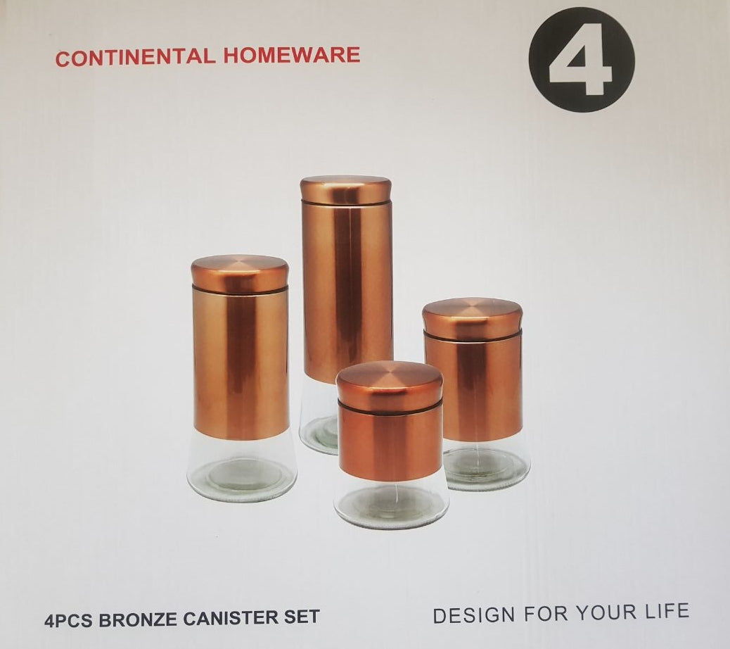 Continental Homeware Canister 4 Pack Set Spice Set Bronze CH453