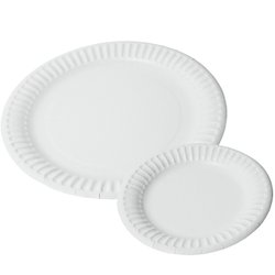 Disposable Paper Plates White 180mm 20pack