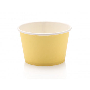 Ice Cream Paper Cups 250ml Vintage Tubs Pastel Yellow 10pack