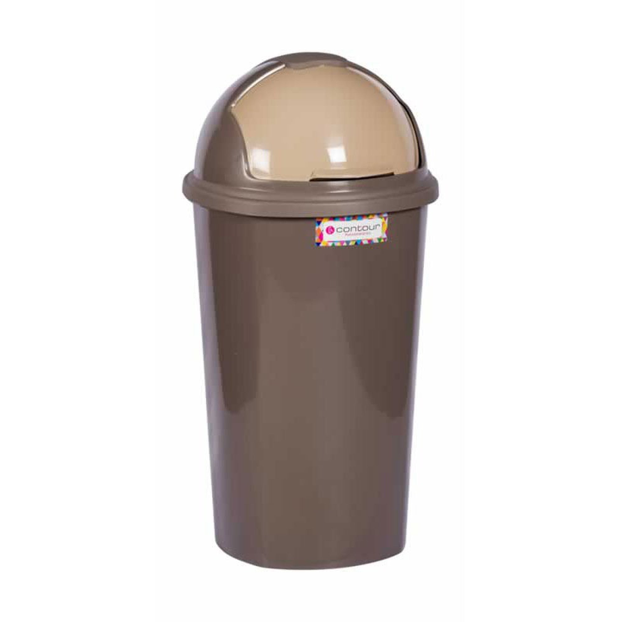 Contour Housewares 50L Waste Bin with Helmet Flip Top Dome Lid Buzz