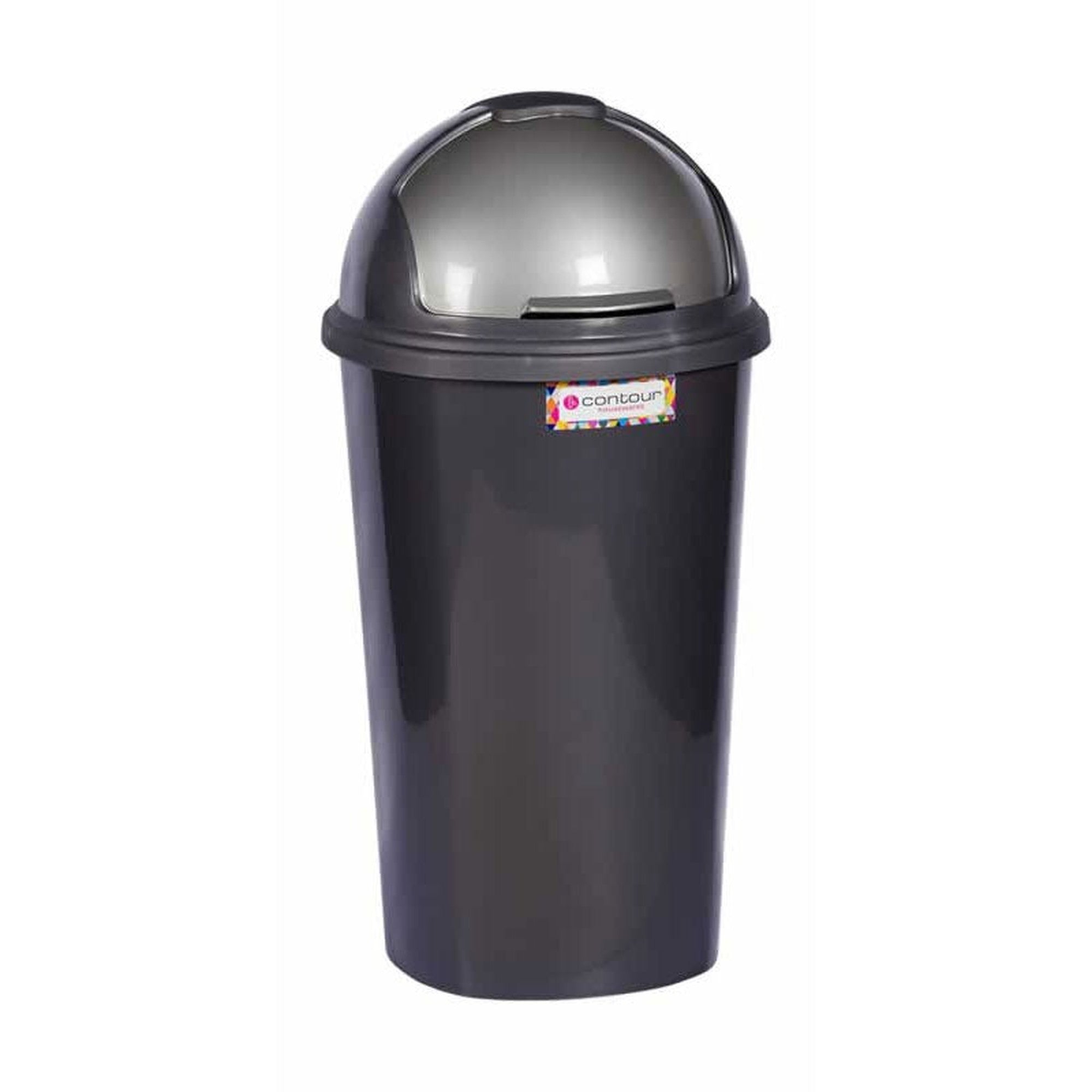 Contour Housewares 50L Waste Bin with Helmet Flip Top Dome Lid Buzz