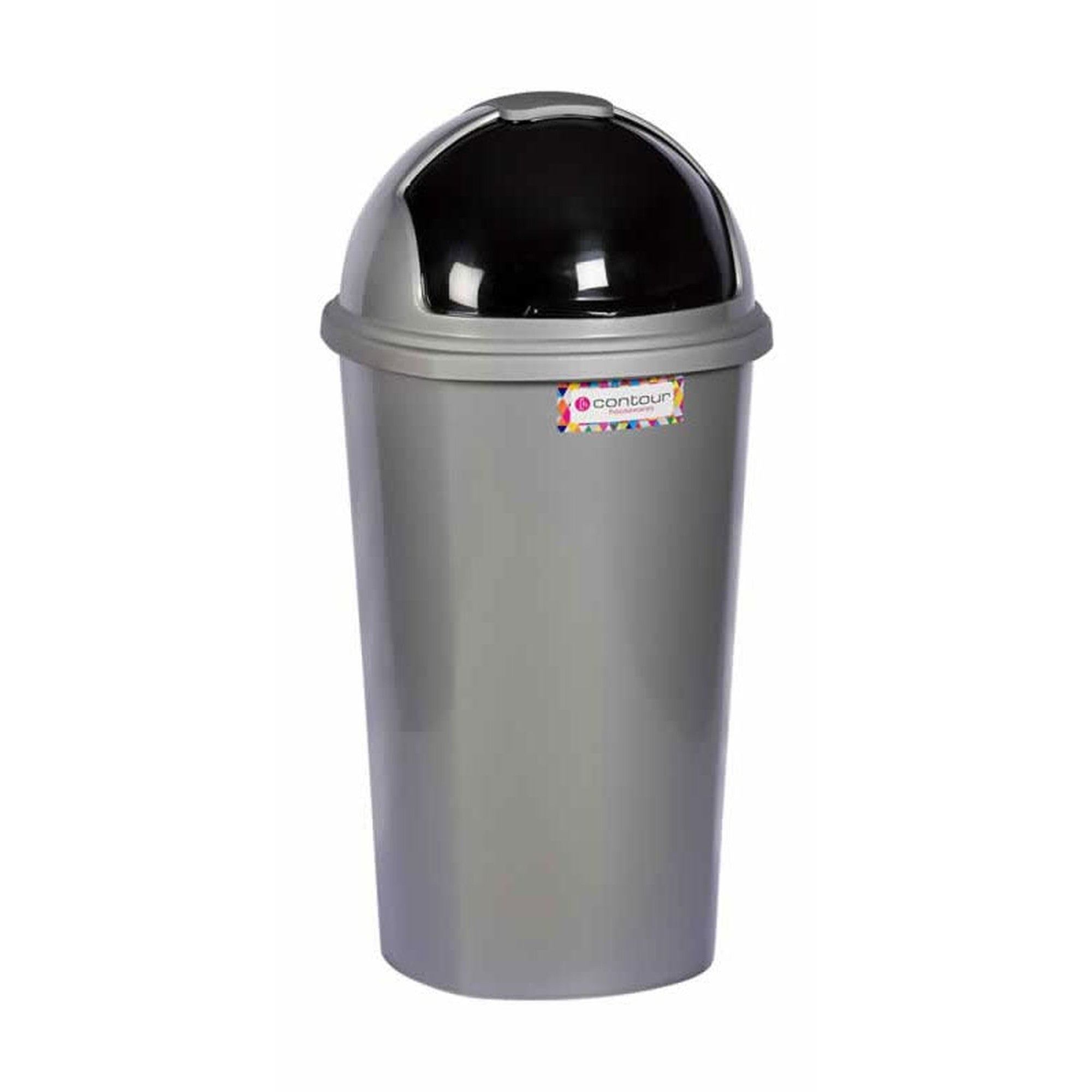 Contour Housewares 50L Waste Bin with Helmet Flip Top Dome Lid Buzz