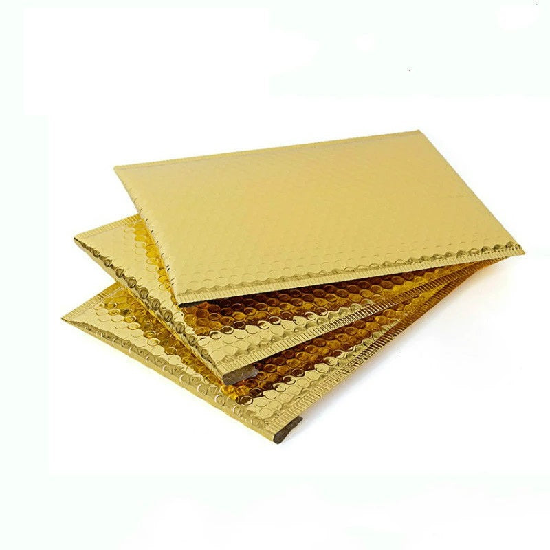 Bubble Pouch Mailer Bags Self-Seal Padded Envelope Metallic Gold